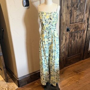 Kori Mint Floral Spaghetti-Strap Jumpsuit